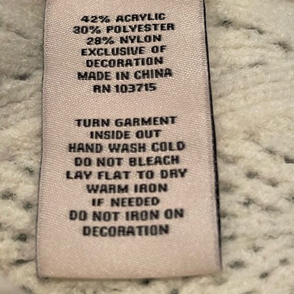 Nanette Lepore Cream V-Neck Sweater Pearl embellishment. - Picture 7 of 9